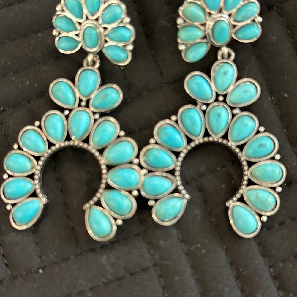 Turquoise Silver Dangle Earrings